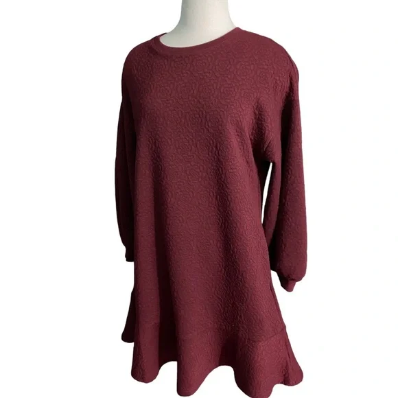 - Mare X Anthropologie burgundy mini tunic dress - Picture 3 of 8